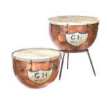 BOSSEY & SONS OF LONDON COPPER KETTLE DRUMS