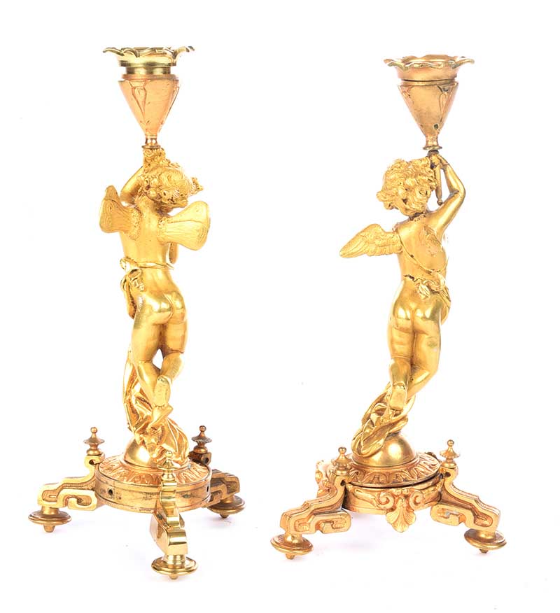 PAIR OF ORMOLU CANDLESTICKS - Image 6 of 6