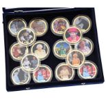 SET OF SIXTEEN COMMEMORATIVE COINS