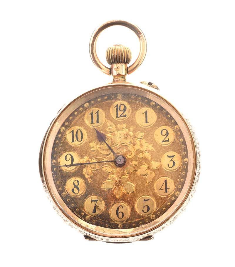 14CT GOLD 'CUIVRE' OPEN-FACED LADY'S POCKET WATCH