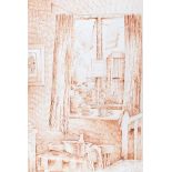 Ruth Browne - A VIEW THROUGH THE WINDOW - Pen & Ink Drawing - 19 x 13 inches - Signed