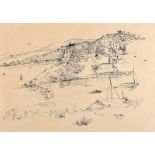 Bunch Moran - ON THE COAST - Pen & Ink Drawing - 11 x 15 inches - Signed