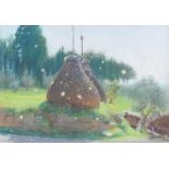 Anne Shingleton - HAYSTACKS - Pastel on Paper - 10 x 14 inches - Signed