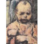 William Conor, RHA RUA - THE SULKY CHILD - Wax Crayon on Paper - 19 x 14 inches - Signed