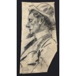 William Conor, RHA RUA - MALE PORTRAIT - Pencil on Paper - 6 x 3 inches - Signed