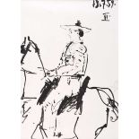 Pablo Picasso - TOREADOR - Black & White Lithograph - 14 x 10 inches - Unsigned