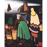 Markey Robinson - PICKING SPUDS - Coloured Print - 8.5 x 6.5 inches - Signed