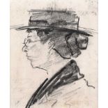William Conor, RHA RUA - THE SPINSTER - Pencil on Paper - 4 x 3 inches - Unsigned