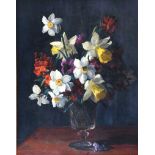 Hans Iten, RUA - STILL LIFE, FLOWERS - Oil on Canvas - 18 x 14 inches - Signed