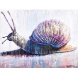 Simon Bradley - SNAIL - Oil on Board - 18 x 24 inches - Signed