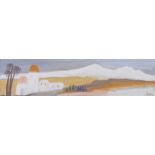 Markey Robinson - HIGH ATLAS AFRICA - Gouache on Board - 4 x 17 inches - Signed