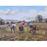 Charles McAuley - HARVEST TIME - Coloured Print - 11 x 15 inches - Unsigned