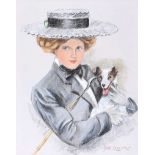 M. Cordner - EDWARDIAN LADY - Pastel on Paper - 14 x 11 inches - Signed