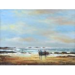 Norman J. McCaig - ACHILL FISHERMEN - Oil on Board - 18 x 24 inches - Signed