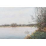 Wilfred Haughton, RUA - THE RIVER BANN AT KILREA - Pastel on Paper - 14 x 20 inches - Signed