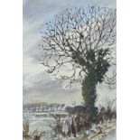 James Manley, RUA - TREE BY THE ROAD, KILLOUGH - Pastel on Paper - 8.5 x 5.5 inches - Signed