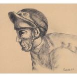 Patsy Farrell - LESTER PIGGOTT - Pencil on Paper - 9.5 x 10 inches - Signed