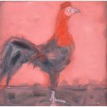 David Johnston - BIG BIRD - Oil on Board - 12 x 12 inches - Signed