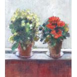 Barbara Gotto - FLOWERS STUDY II - Oil on Board - 18 x 15.5 inches - Signed in Monogram