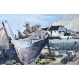 Kenneth Webb, RUA - GROOMSPORT HARBOUR - Mixed Media - 9 x 14 inches - Signed & Inscribed Verso