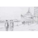 Colin H. Davidson - IN FOR REPAIRS - Pencil on Paper - 5 x 8 inches - Signed