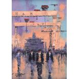 Colin H. Davidson - AFTER THE RAIN, HARLAND & WOLFF - Oil on Board - 11 x 8 inches - Signed
