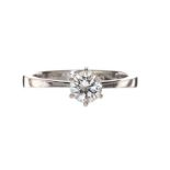 18CT WHITE GOLD SOLITAIRE RING