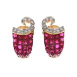 18CT GOLD RUBY AND DIAMOND EARRINGS