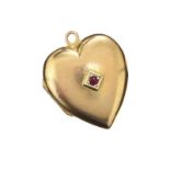 9CT GOLD RUBY HEART-SHAPED PENDANT