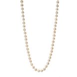 STRAND OF CULTURED PEARLS WITH 18CT WHITE GOLD SAPPHIRE CLASP