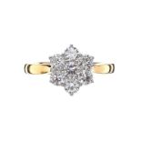 18CT GOLD DIAMOND CLUSTER RING