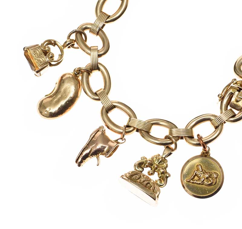 9CT GOLD CHARM BRACELET - Image 2 of 3