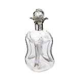 WALKER AND HALL STERLING SILVER BANDED DECANTER