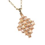 9CT GOLD COLOURED STONE NECKLACE