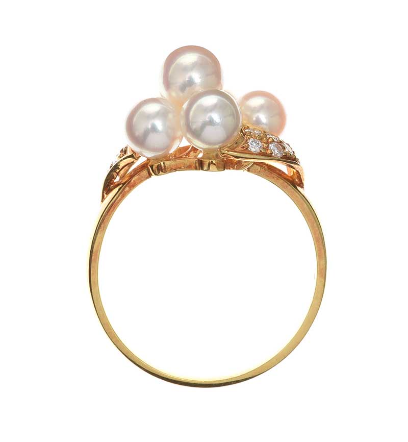 MIKIMOTO 18CT GOLD PEARL AND DIAMOND RING - Image 3 of 3