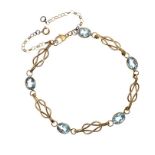 9CT GOLD AQUAMARINE BRACELET