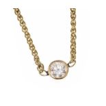 14CT GOLD DIAMOND SOLITAIRE PENDANT AND CHAIN