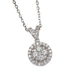 18CT WHITE GOLD DIAMOND NECKLACE