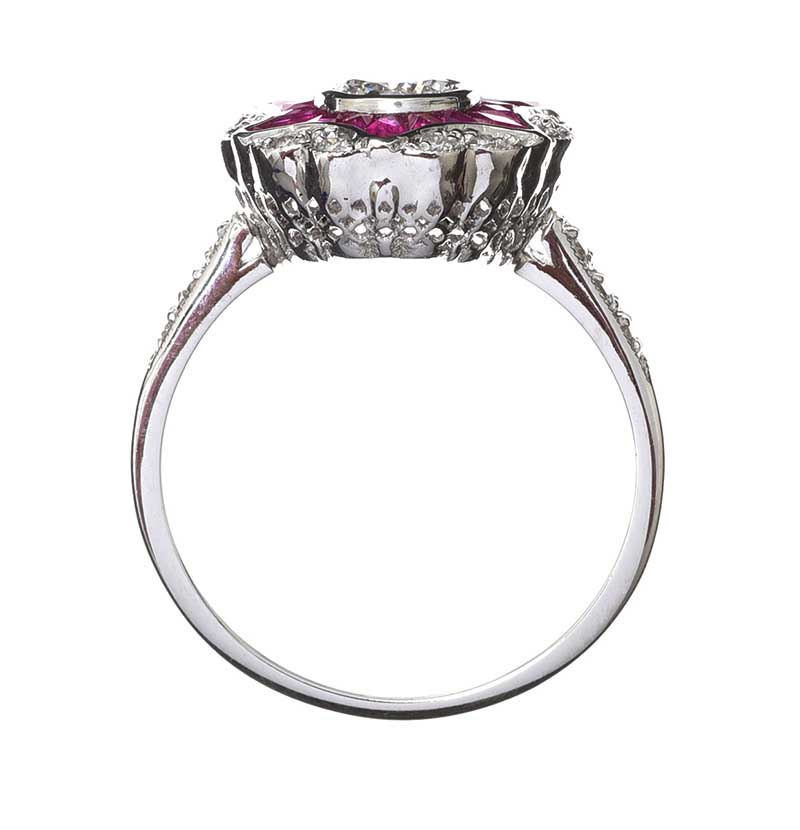 PLATINUM RUBY AND DIAMOND CALIBRE RING - Image 3 of 3