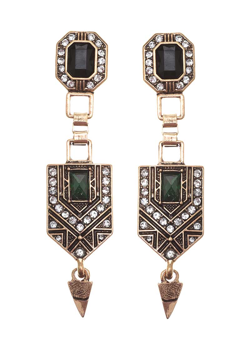 VINTAGE ART DECO STYLE COSTUME EARRINGS