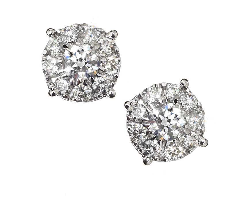 18CT WHITE GOLD DIAMOND EARRINGS