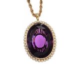 MAPPIN AND WEBB 18CT GOLD AMETHYST AND DIAMOND NECKLACE