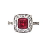 STERLING SILVER SYNTHETIC RUBY RING
