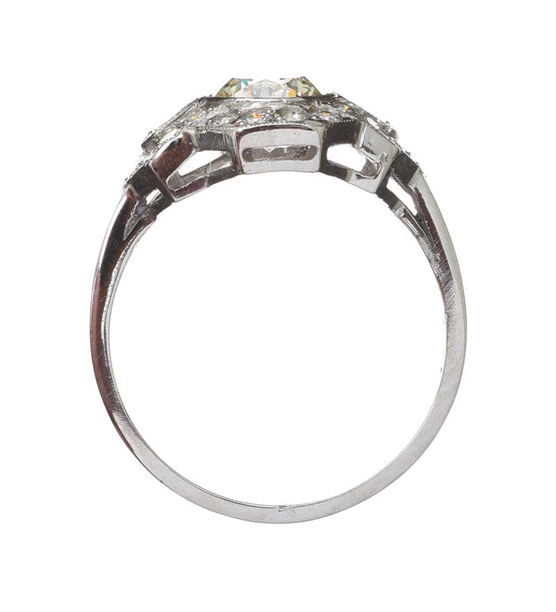 18CT WHITE GOLD ART DECO STYLE DIAMOND RING - Image 3 of 3