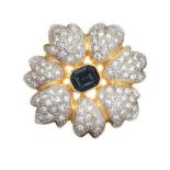 1960'S BLUE STONE PASTE BROOCH