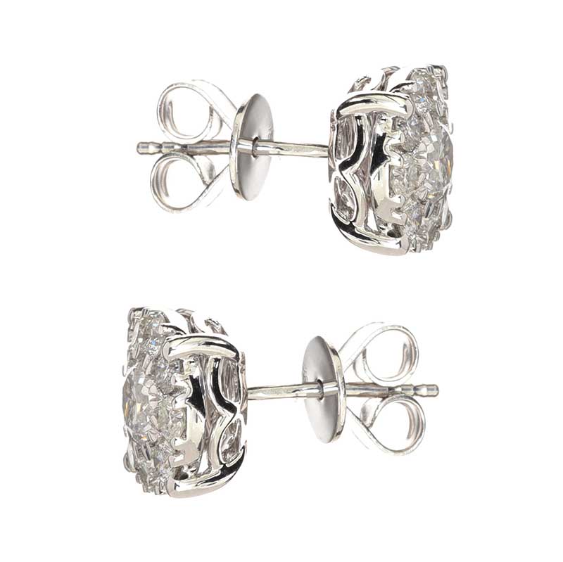 18CT WHITE GOLD DIAMOND EARRINGS - Image 3 of 3