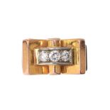 1940'S 18CT ROSE GOLD DIAMOND RING