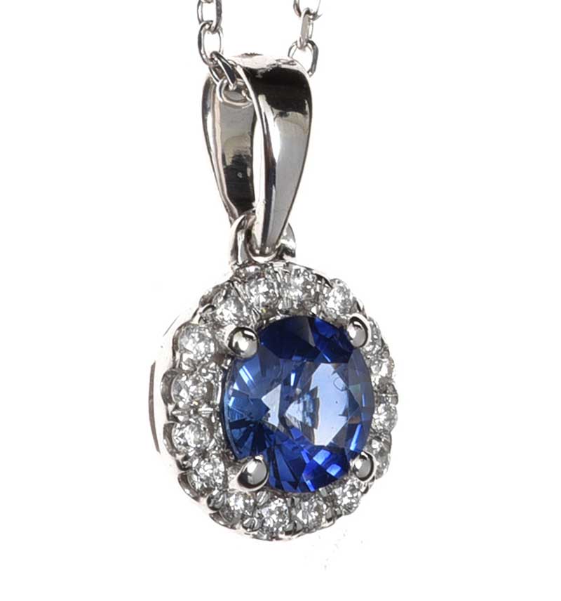 18CT WHITE GOLD SAPPHIRE AND DIAMOND NECKLACE - Image 2 of 2