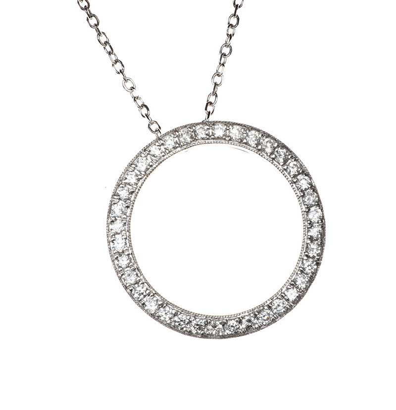 18CT WHITE GOLD DIAMOND NECKLACE