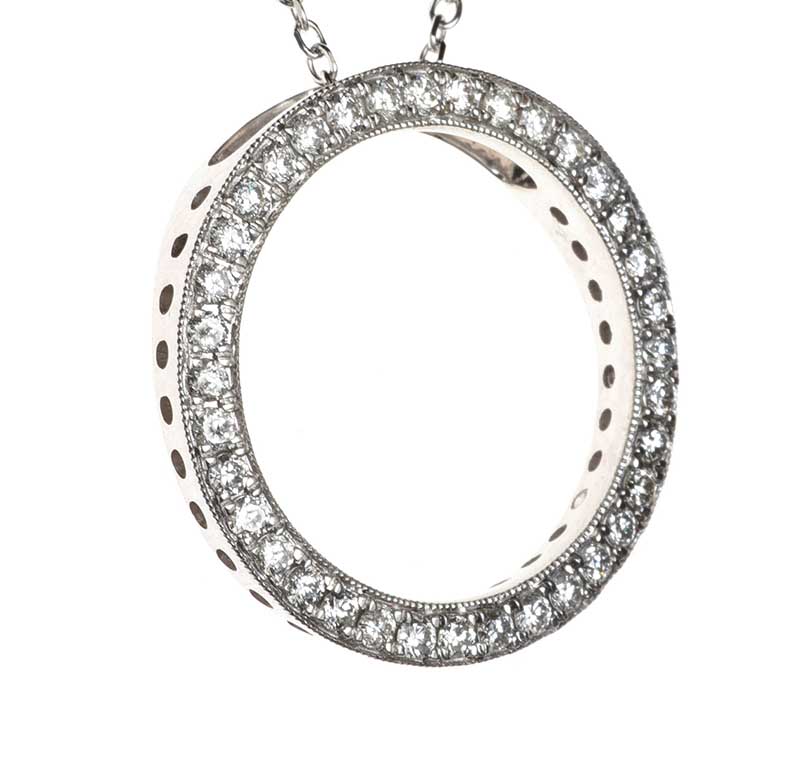 18CT WHITE GOLD DIAMOND NECKLACE - Image 2 of 2